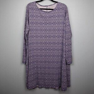 Coolibar UPF 50+ white and blue long sleeve tunic dress-XL